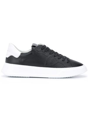 Temple Low-Top Sneakers in Leather, Black White PHILIPPE MODEL | BTLUV002